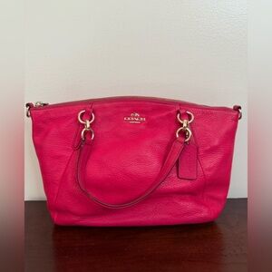 Coach Kelsey Hot Pink Pebbled Leather Women's satchel bag size medium